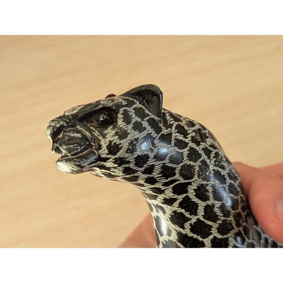 African Hand Carved Stone Leopard Jaguar sculpture 7.25" tall - Picture 6 of 11